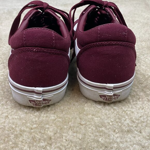 Vans Old Skool Skate Sneakers, Maroon and White  - Size 8 US Women - Picture 3 of 11